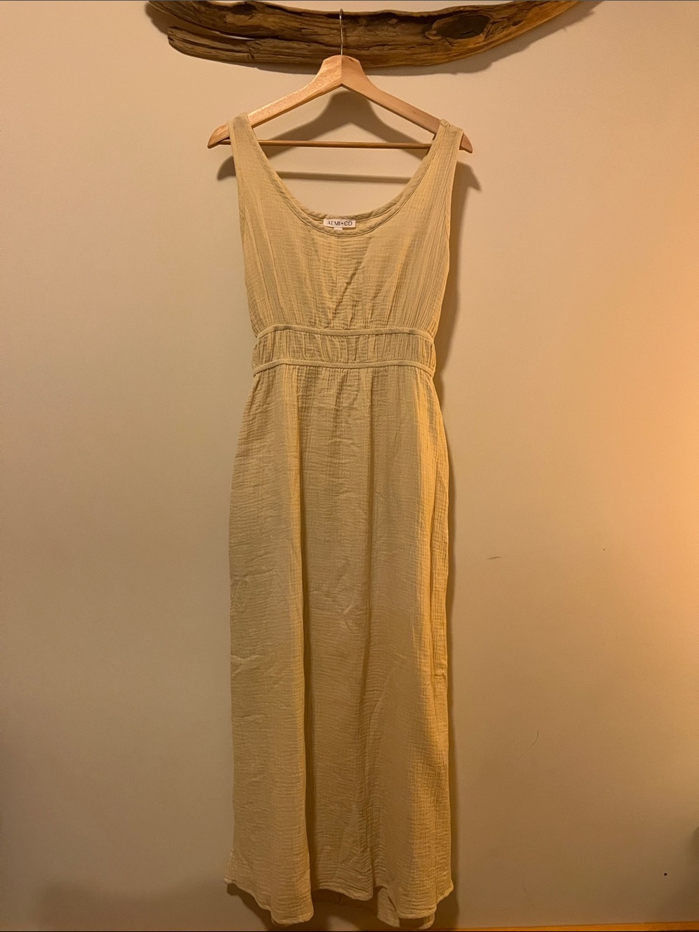 100% Cotton Sleeveless Maxi Dress with Smocked Waist and Pockets